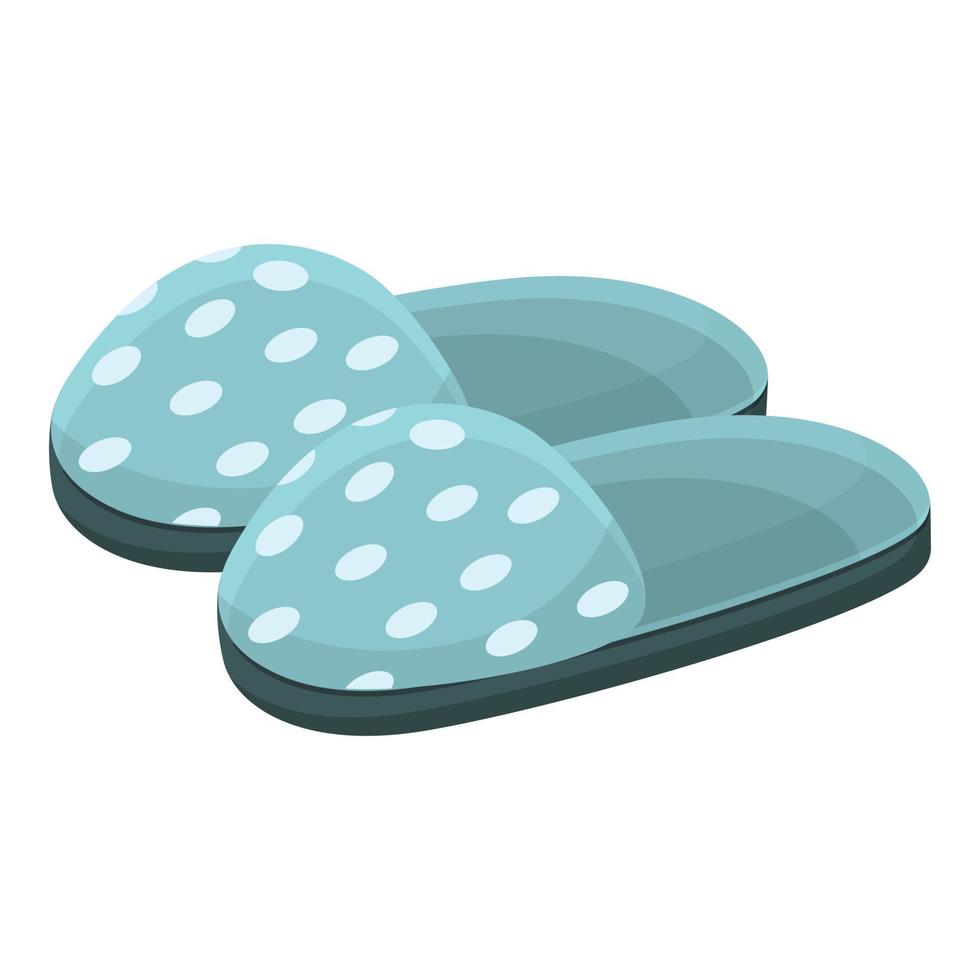Patterned slippers icon, cartoon style vector