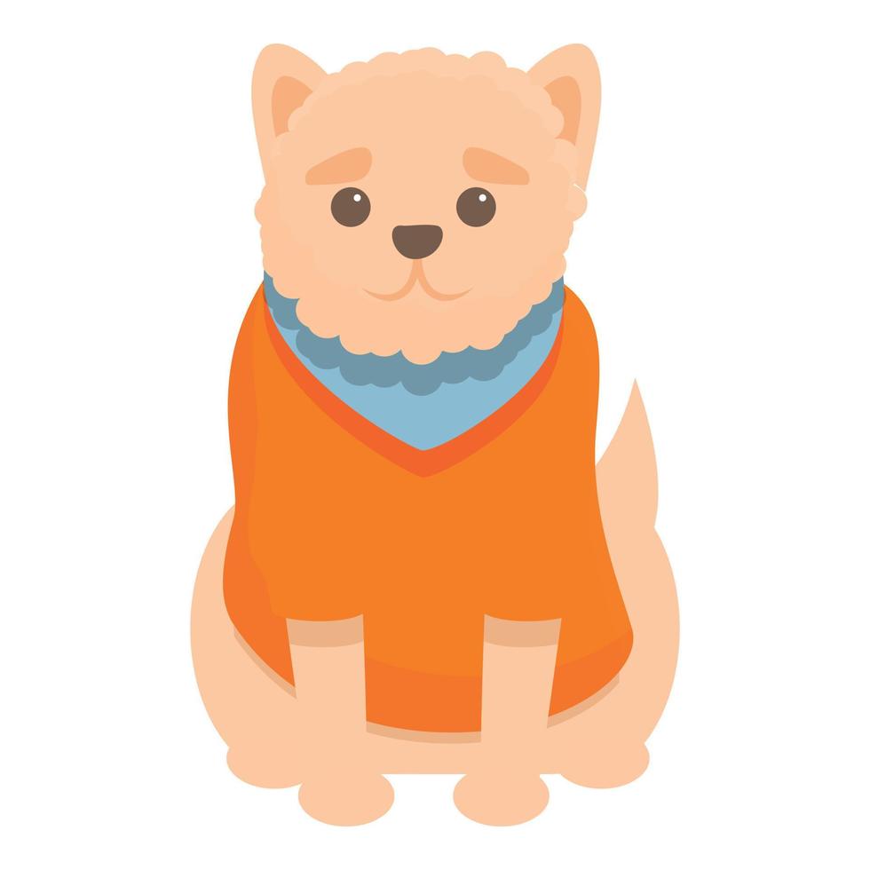 icono de ropa de perro chaqueta, estilo de dibujos animados vector