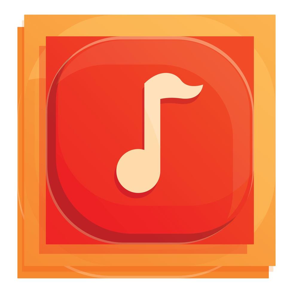 Music button interface icon, cartoon style vector