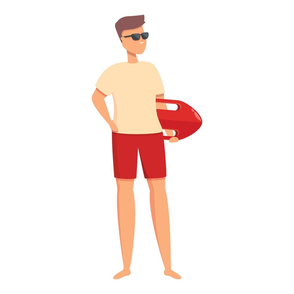 Lifeguard man icon cartoon vector. Beach guard vector