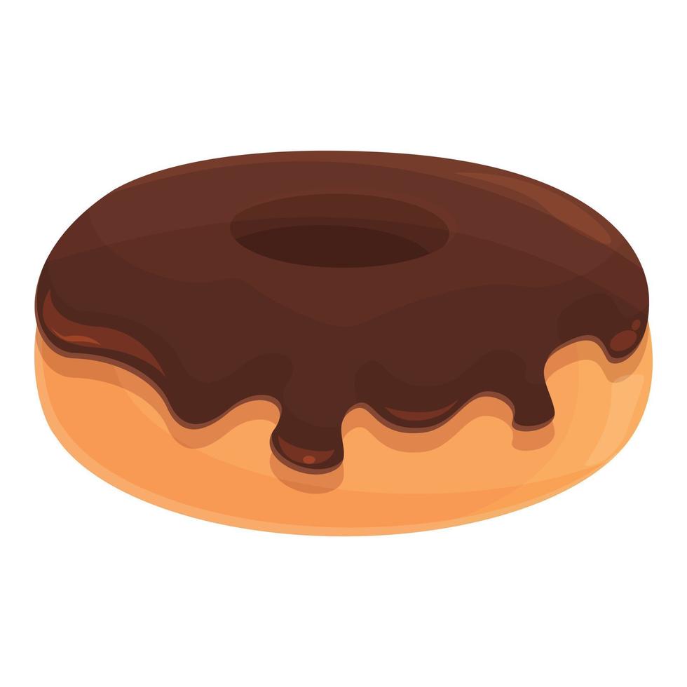 vector de dibujos animados de icono de donut de chocolate. caramelo de cacao