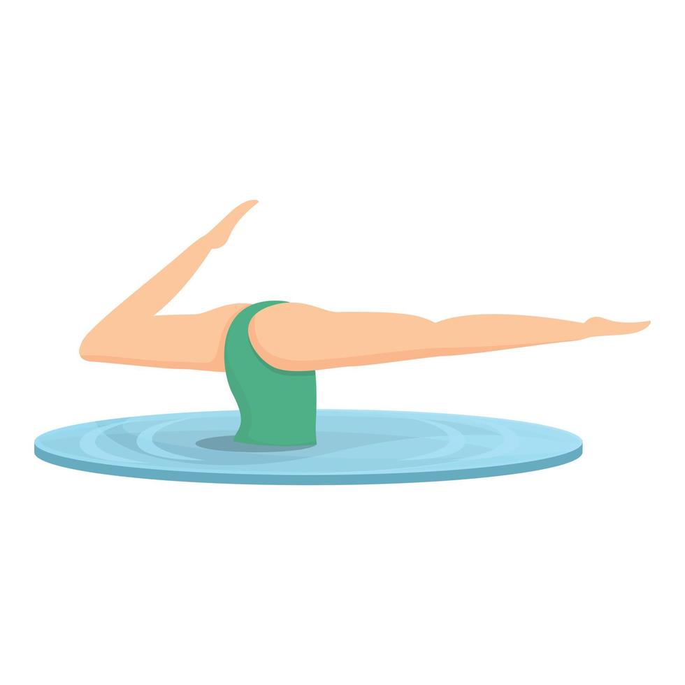 Water leg skill icon cartoon vector. Synchronized swimming vector