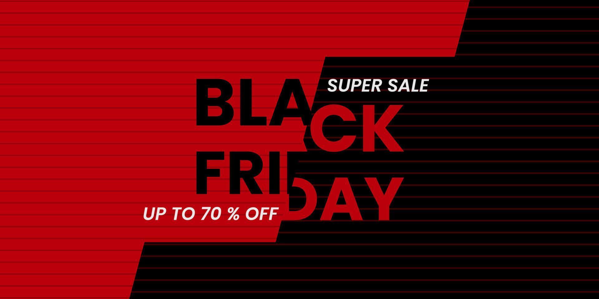 Black Friday design with red and black background, typography and horizontal lines pattern. simple, modern and minimal style. suitable for banner, flyer, promotion, advertising, web, social and ads vector