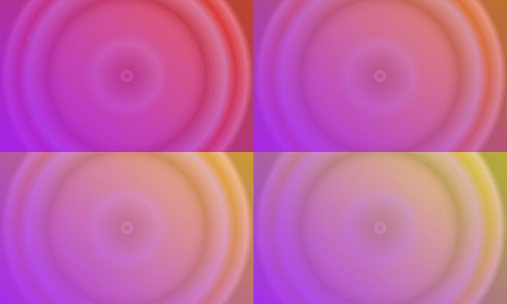 four sets of purple radial gradient abstract background. simple, blur, shiny, modern and colorful design. yellow, orange and gold. use for homepage, backgdrop, wallpaper, poster, banner or flyer vector