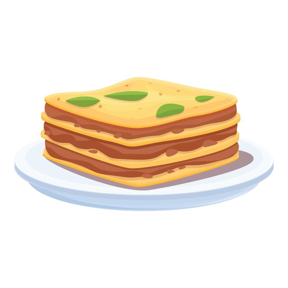 vector de dibujos animados de icono de lasaña de desayuno. lasaña pasta italiana