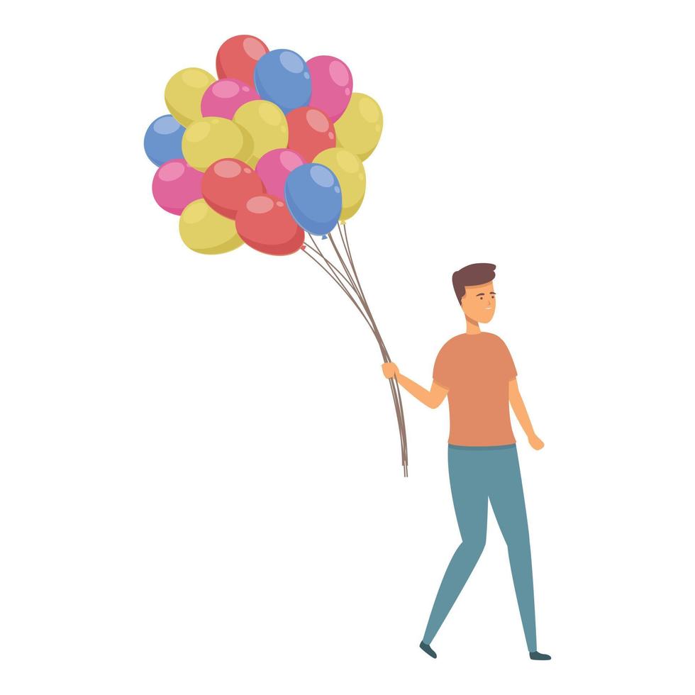 Running balloon seller icon cartoon vector. Street salesman vector