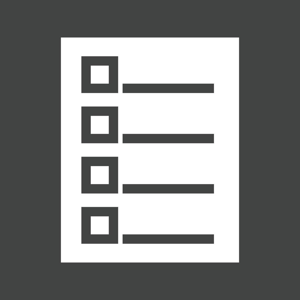 Tasks List Glyph Inverted Icon vector