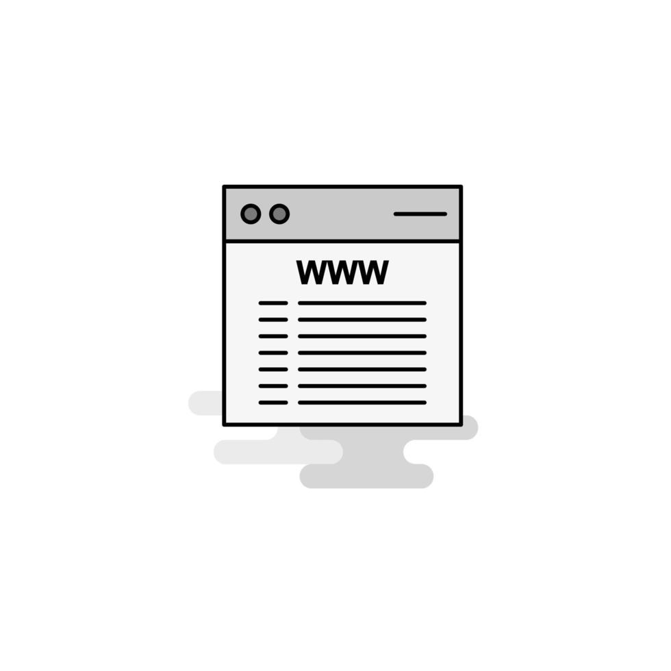 Website Web Icon Flat Line Filled Gray Icon Vector