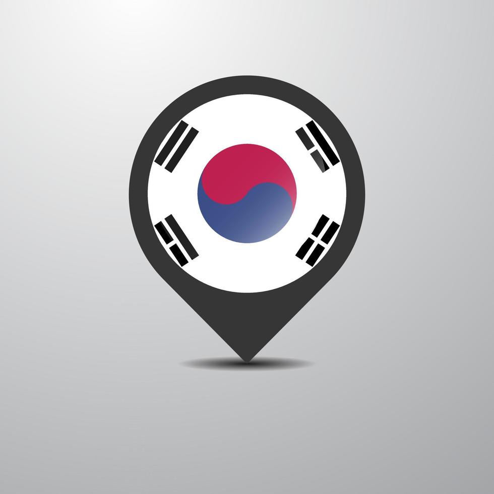 pin del mapa del sur de corea vector