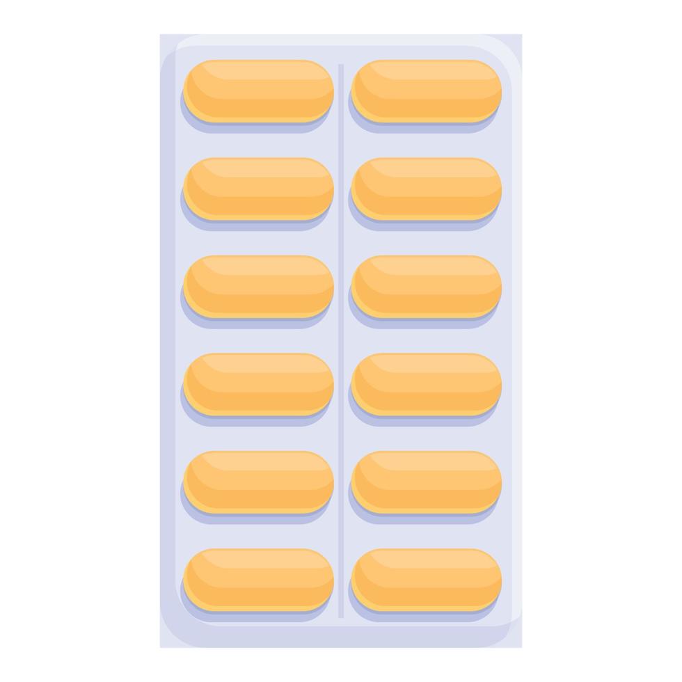 Blister pills icon cartoon vector. Medicine pack vector