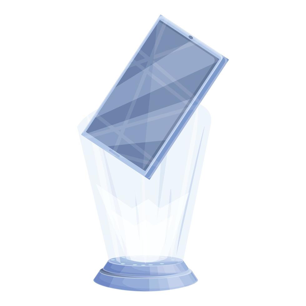 Phone hologram icon cartoon vector. Digital mobile vector