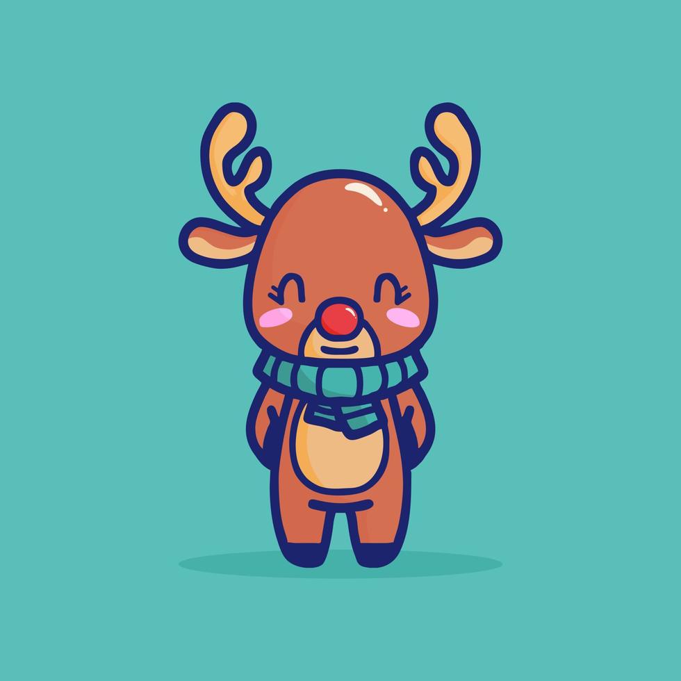 cartoon cute deer vector illustration