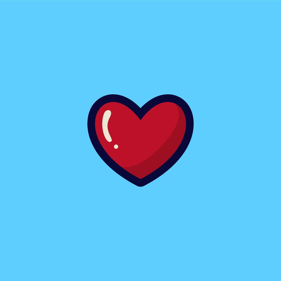 vector illustration of modern cartoon heart icon symbol