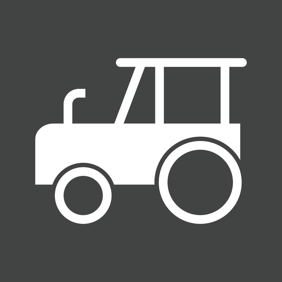 Tractor Glyph Inverted Icon vector