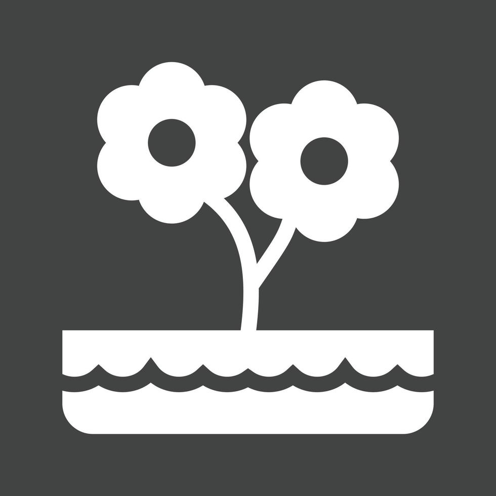Flower Pot Glyph Inverted Icon vector