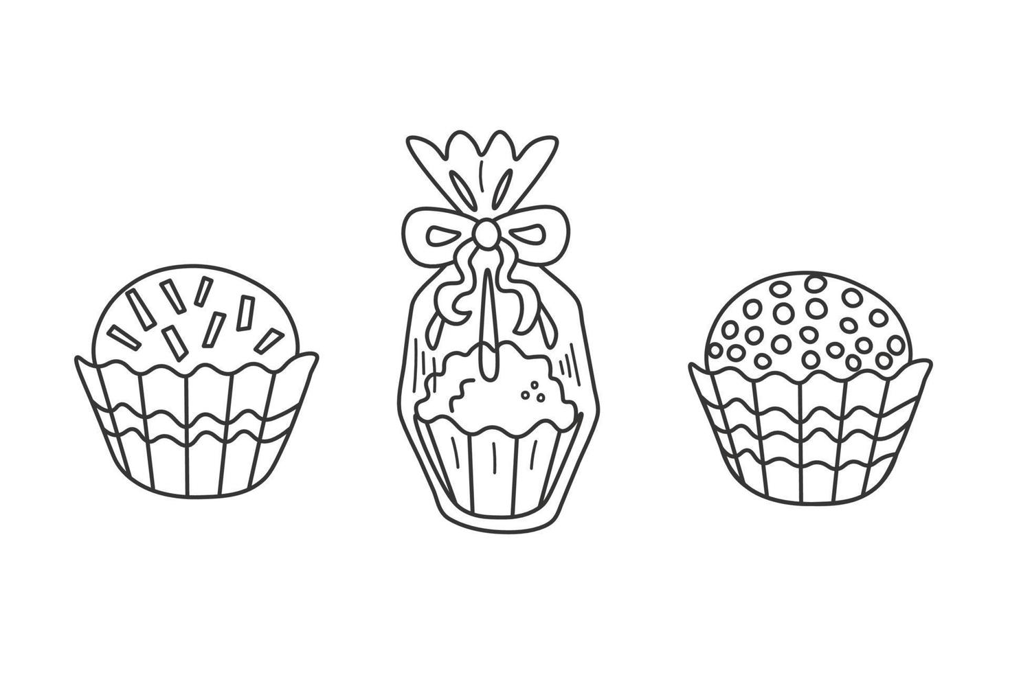 Brazilian round chocolate candy doodle collection vector