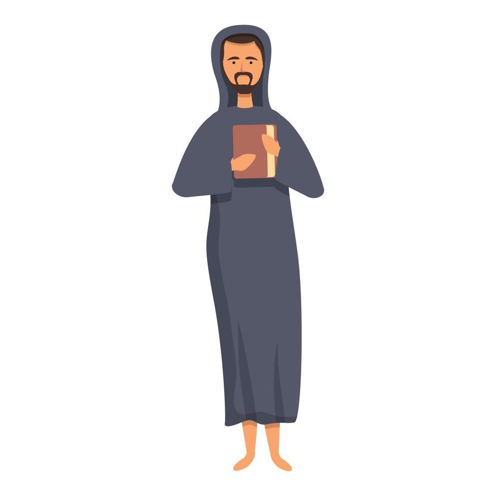 Monk man icon cartoon vector. Priest meditation vector