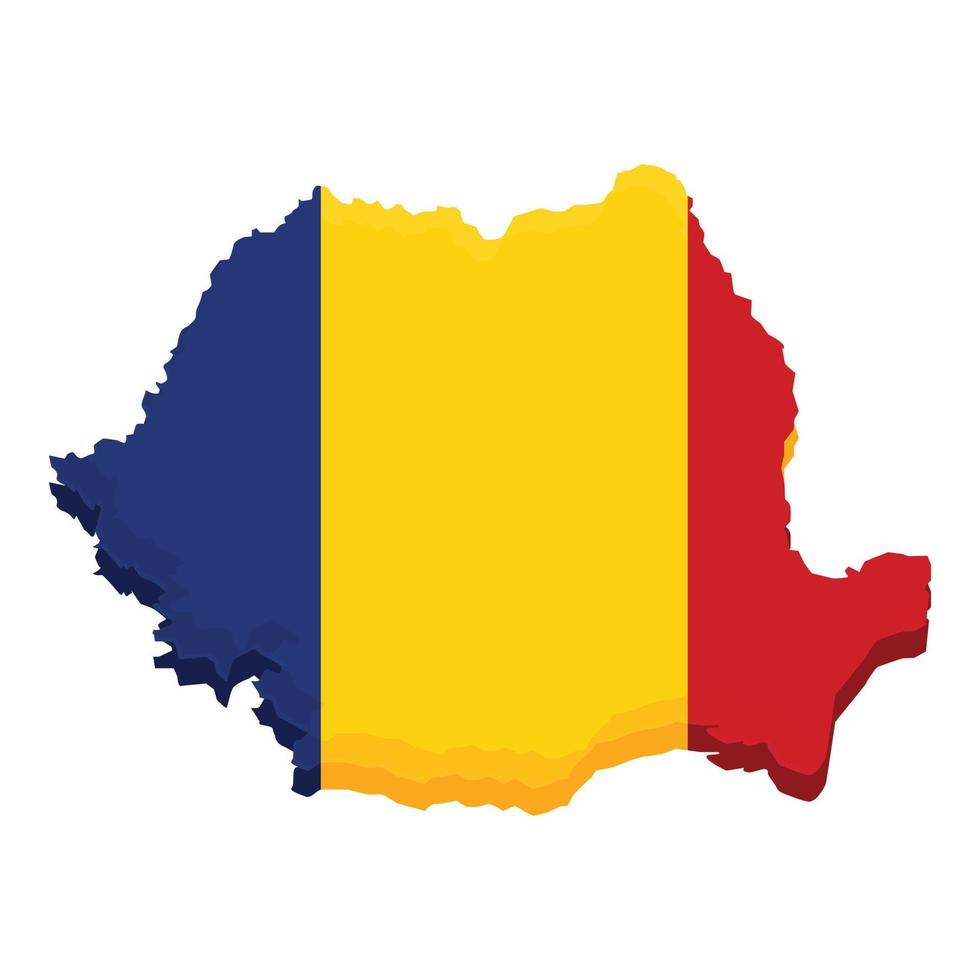 vector de dibujos animados de icono de punto de referencia de rumania. bandera rumana