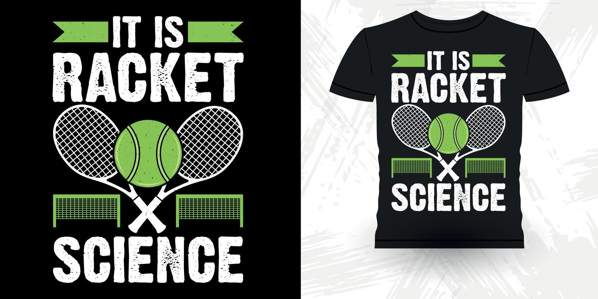 It Is Racket Science Funny Tennis Players Retro Vintage American Flag Father's Day Tennis T-shirt Design vector