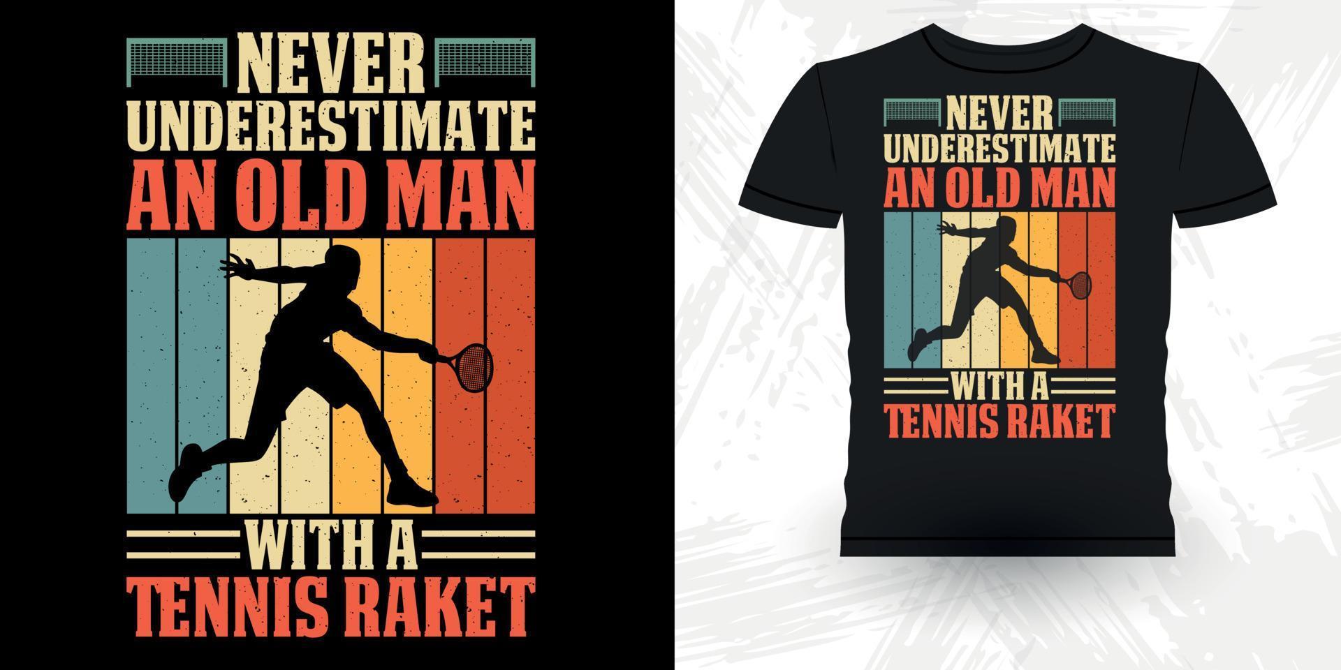 Men Women Professional Tennis Player Funny Retro Vintage Tennis T-shirt Design vector