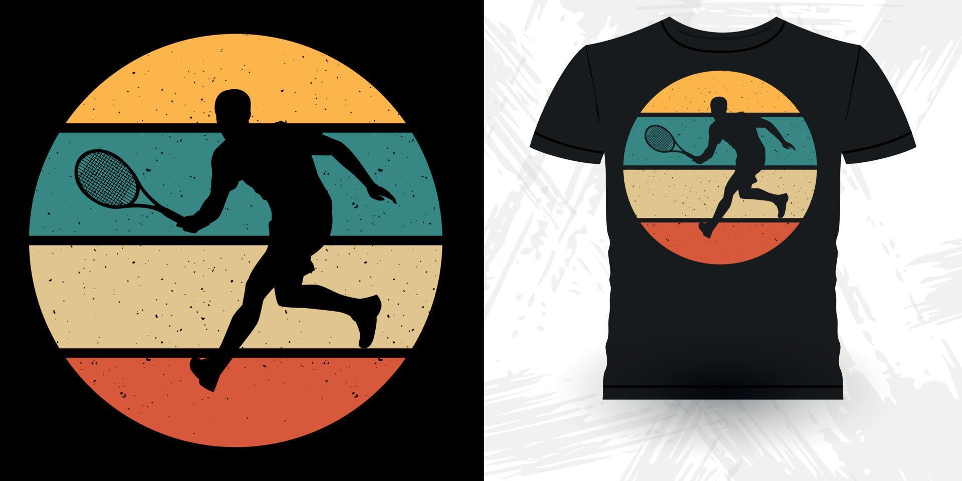 Men Women Professional Tennis Player Funny Retro Vintage Tennis T-shirt Design vector