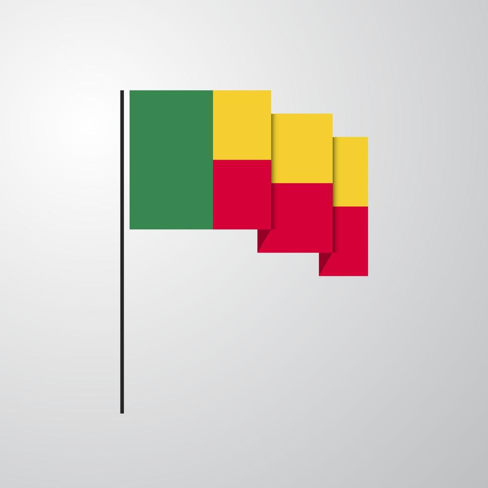 Benin waving Flag creative background vector