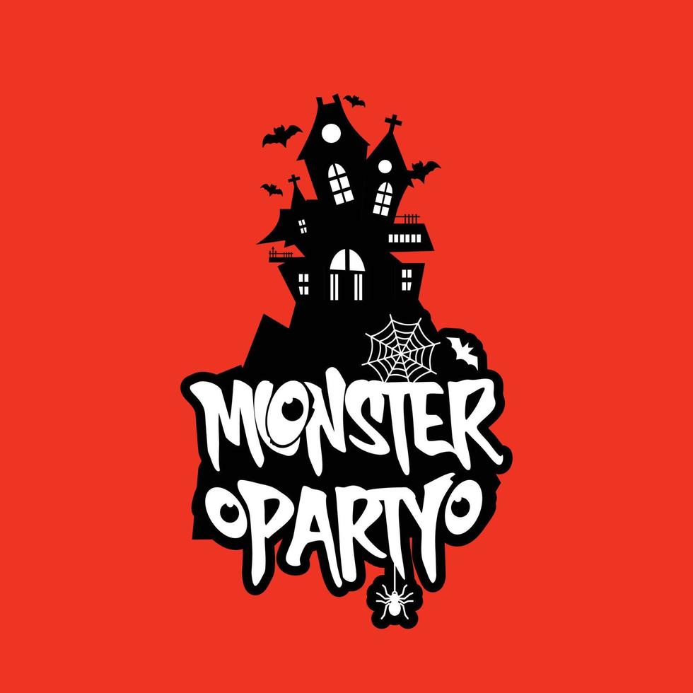 Monster party design with creative design vector