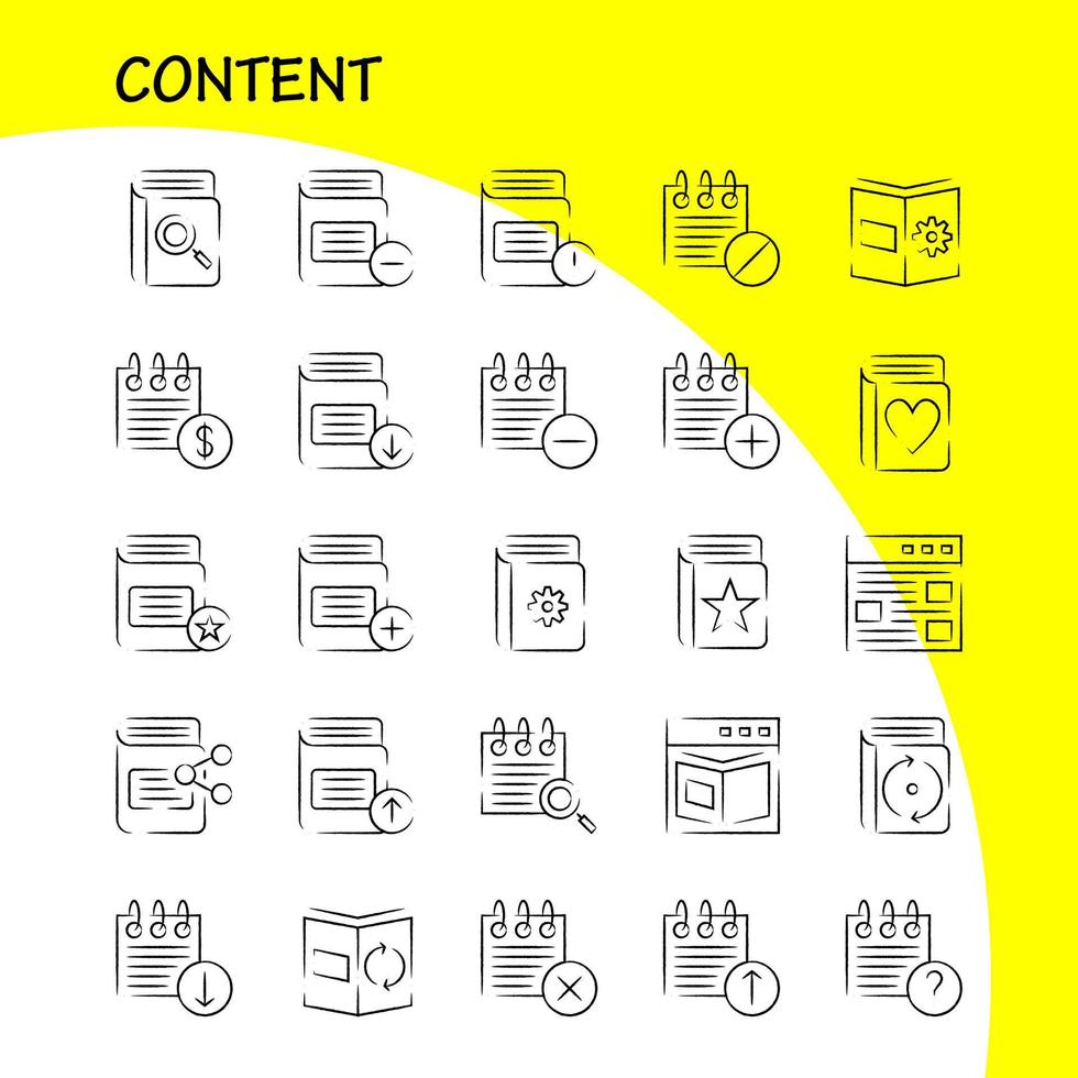 Content Hand Drawn Icon Pack For Designers And Developers Icons Of Web Content Detail Web Book Content Calendar Date Vector