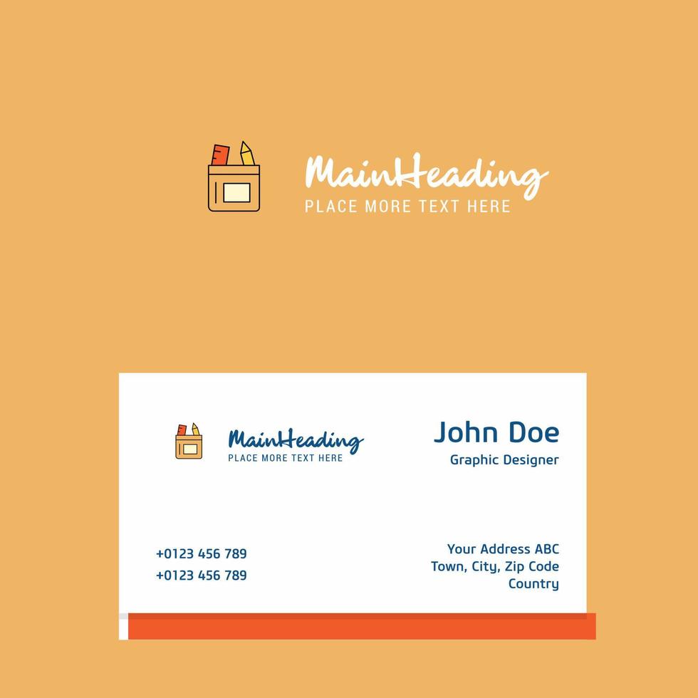 Pencil box logo Design with business card template Elegant corporate identity Vector