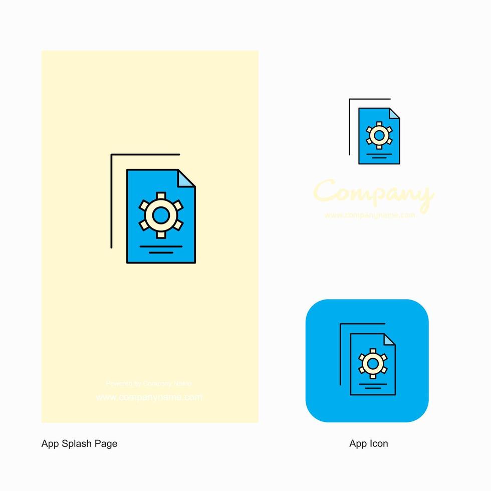 Setting document Company Logo App Icon and Splash Page Design Creative Business App Design Elements vector