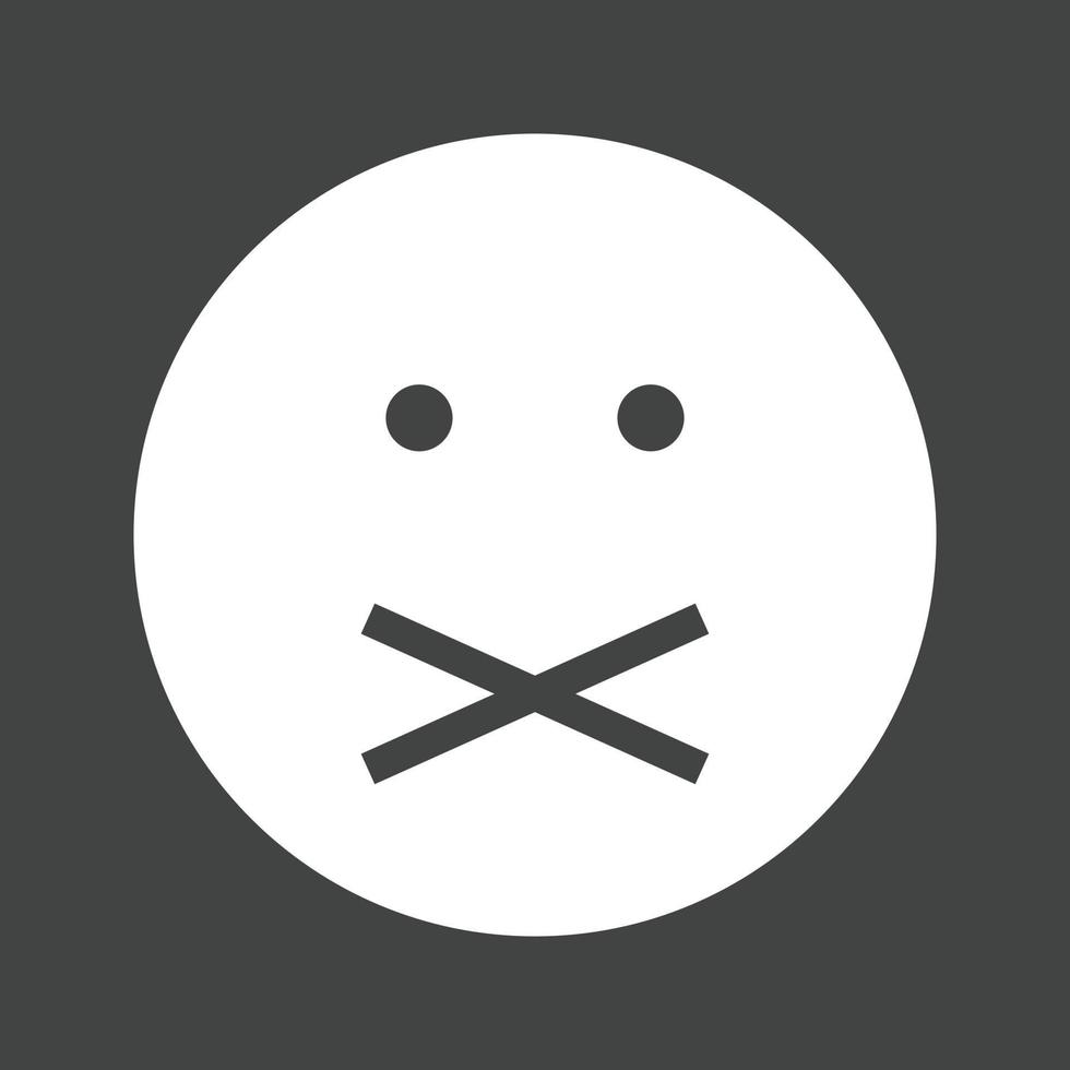 Don't Tell Glyph Inverted Icon vector