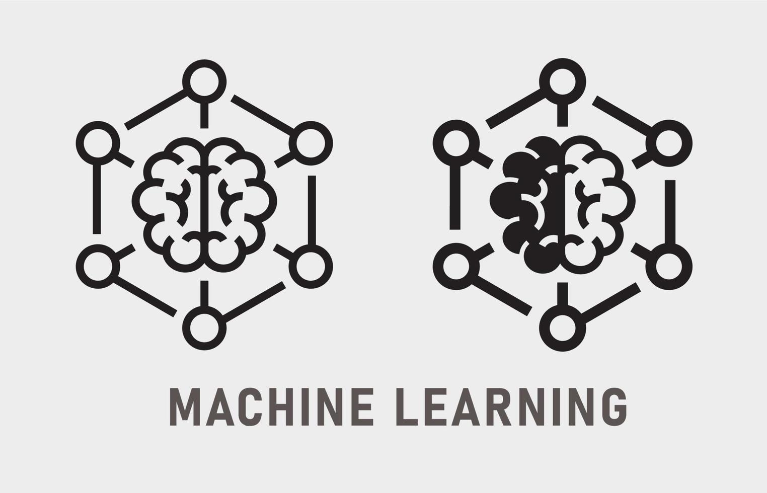 Machine learning icon on white background. Vector illustration