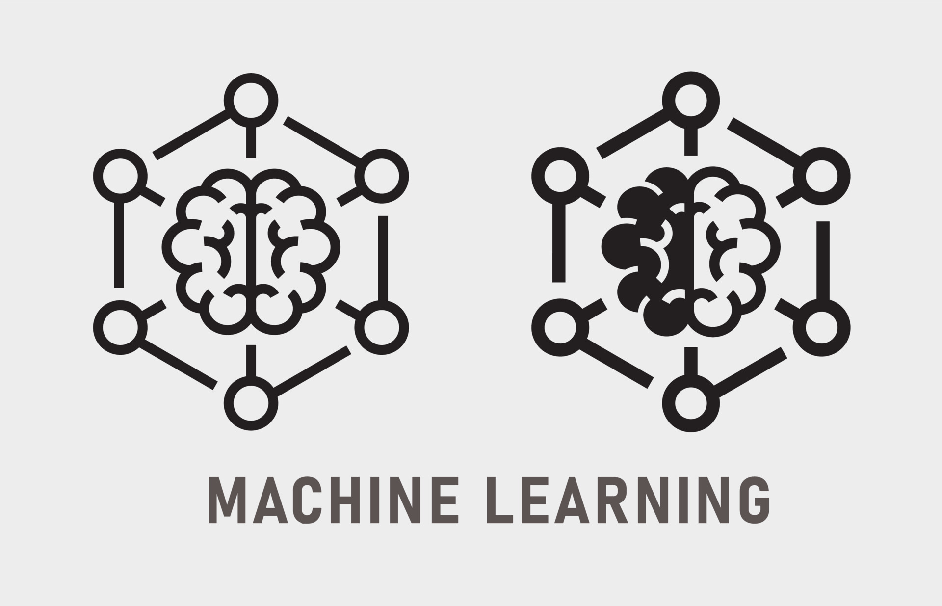 Machine learning icon on white background. Vector illustration ...