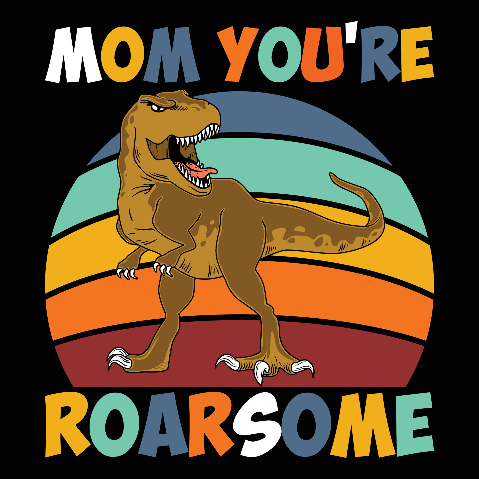 Rom you're Roarsome 14297834 Vector Art at Vecteezy