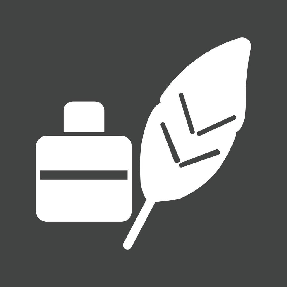 Feather Quill Glyph Inverted Icon vector