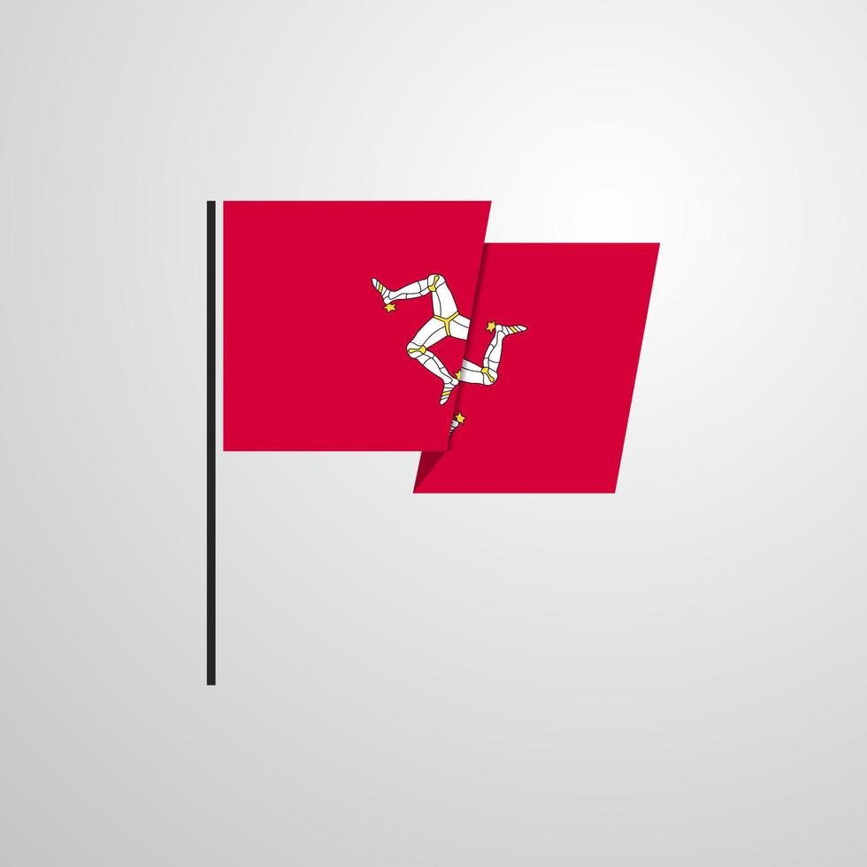 Isle of Man waving Flag design vector