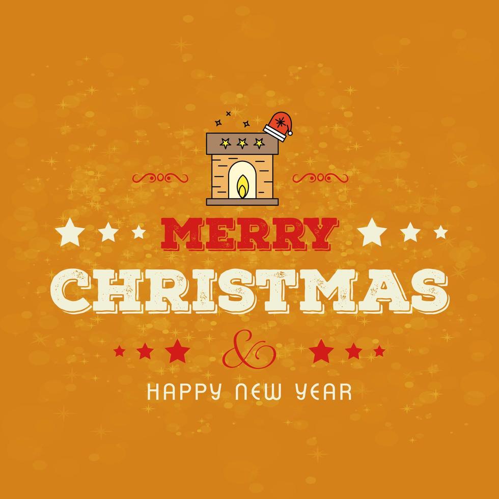 Christmas card design with elegant design and yellow background vector
