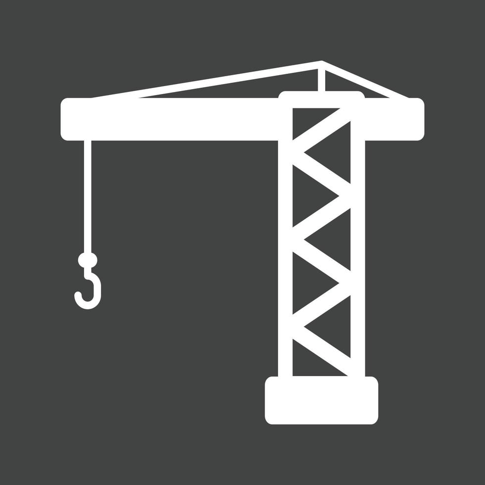 Crane Glyph Inverted Icon vector