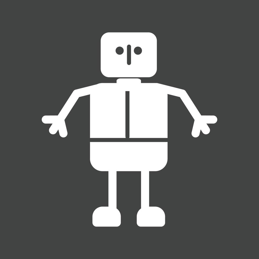 Robot Glyph Inverted Icon vector