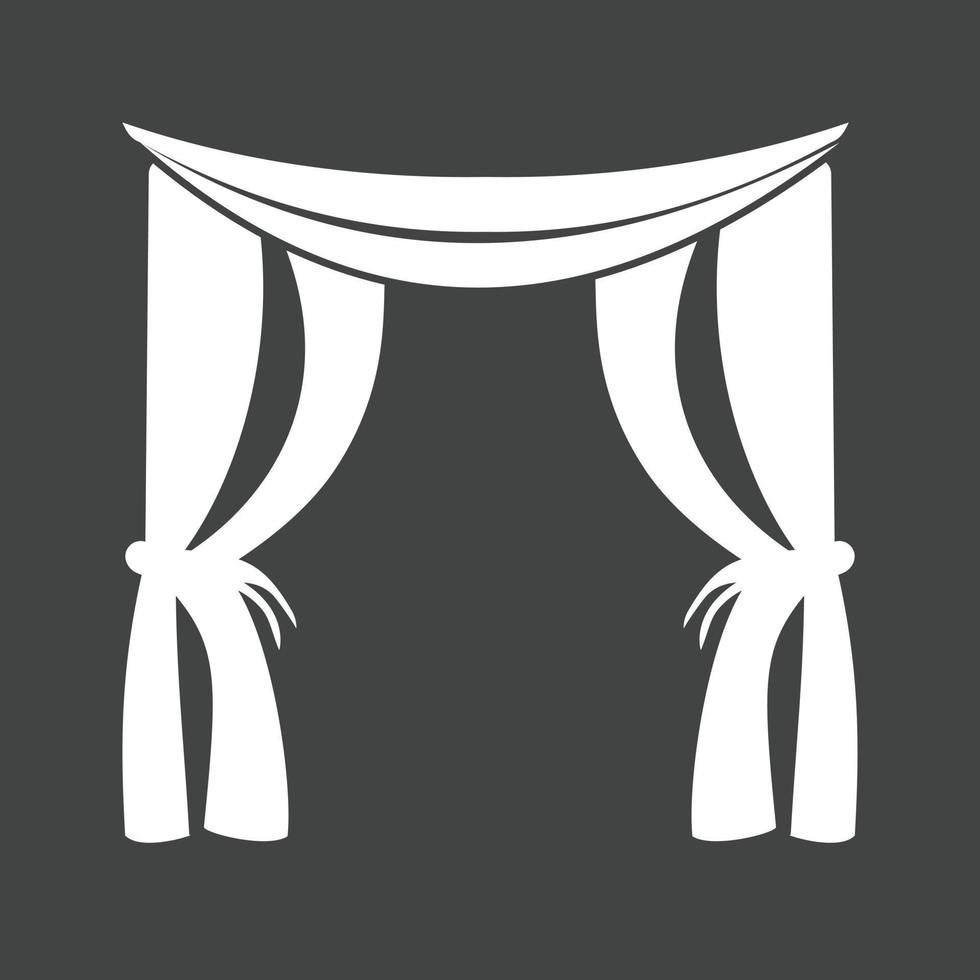 Curtains Glyph Inverted Icon vector