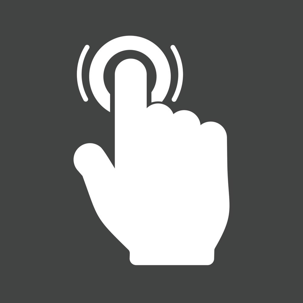 Tap and Hold Glyph Inverted Icon vector