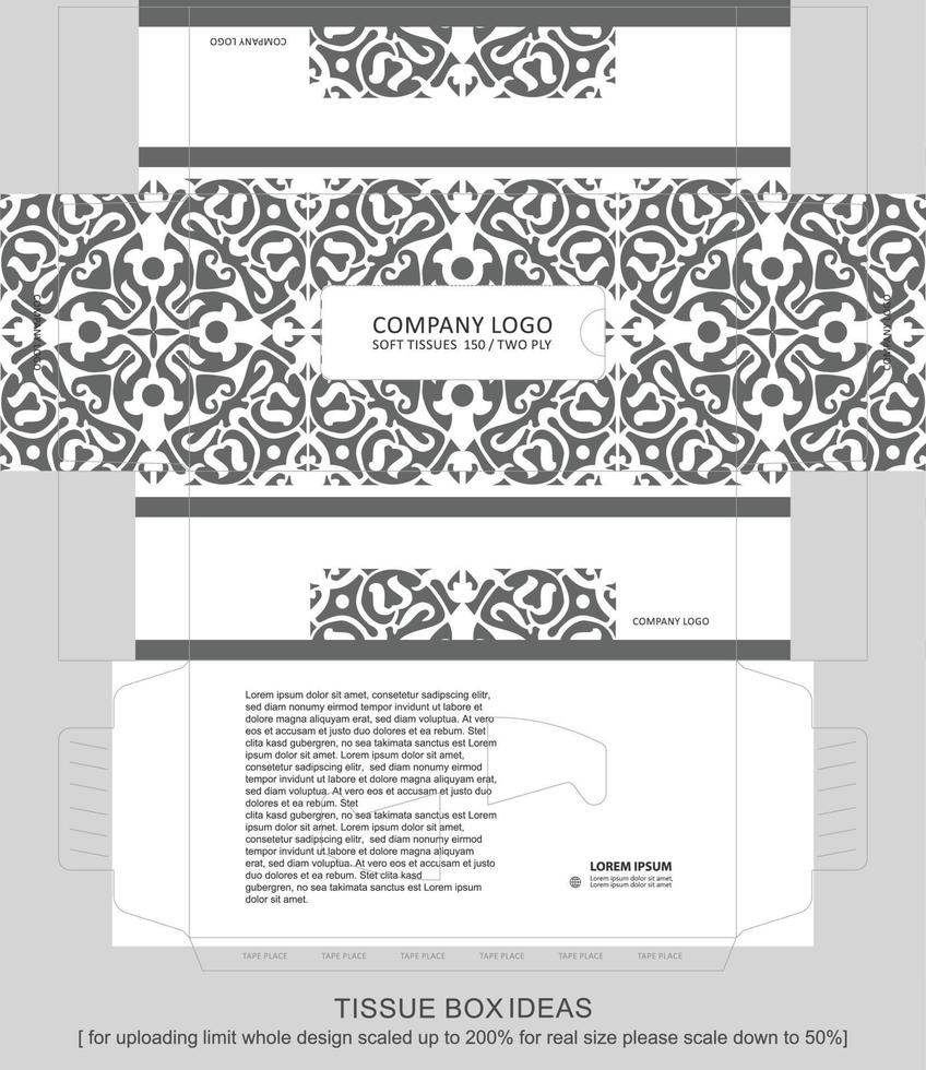 Vintage gray elements tissue box concept vector