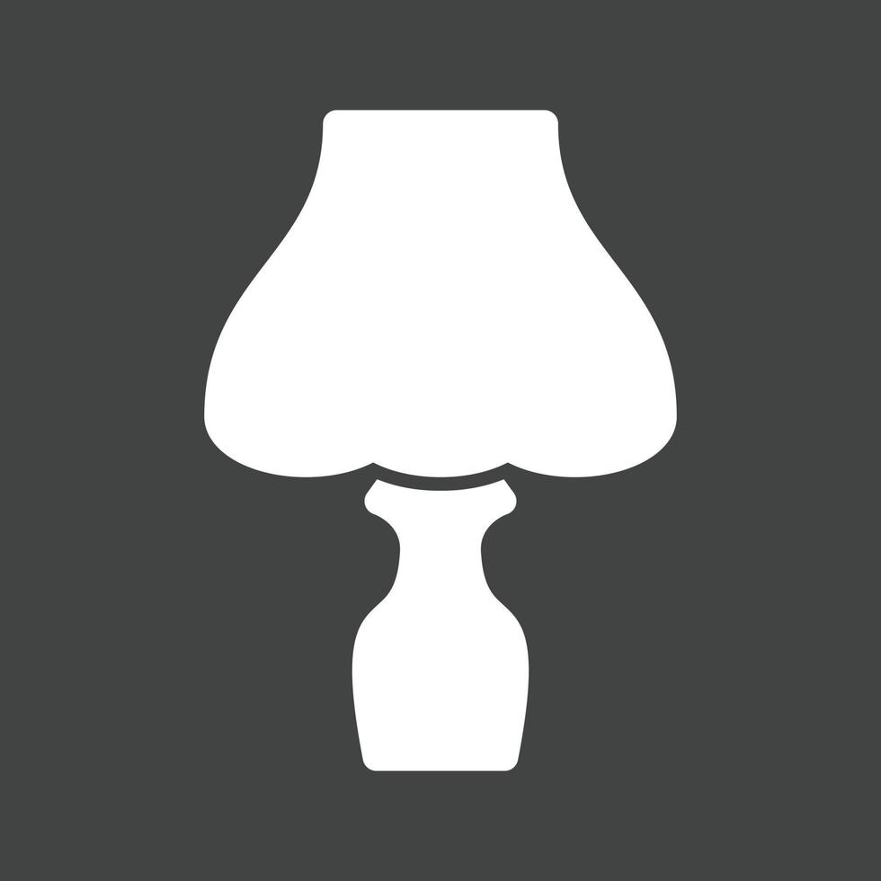 Table Lamp Glyph Inverted Icon vector