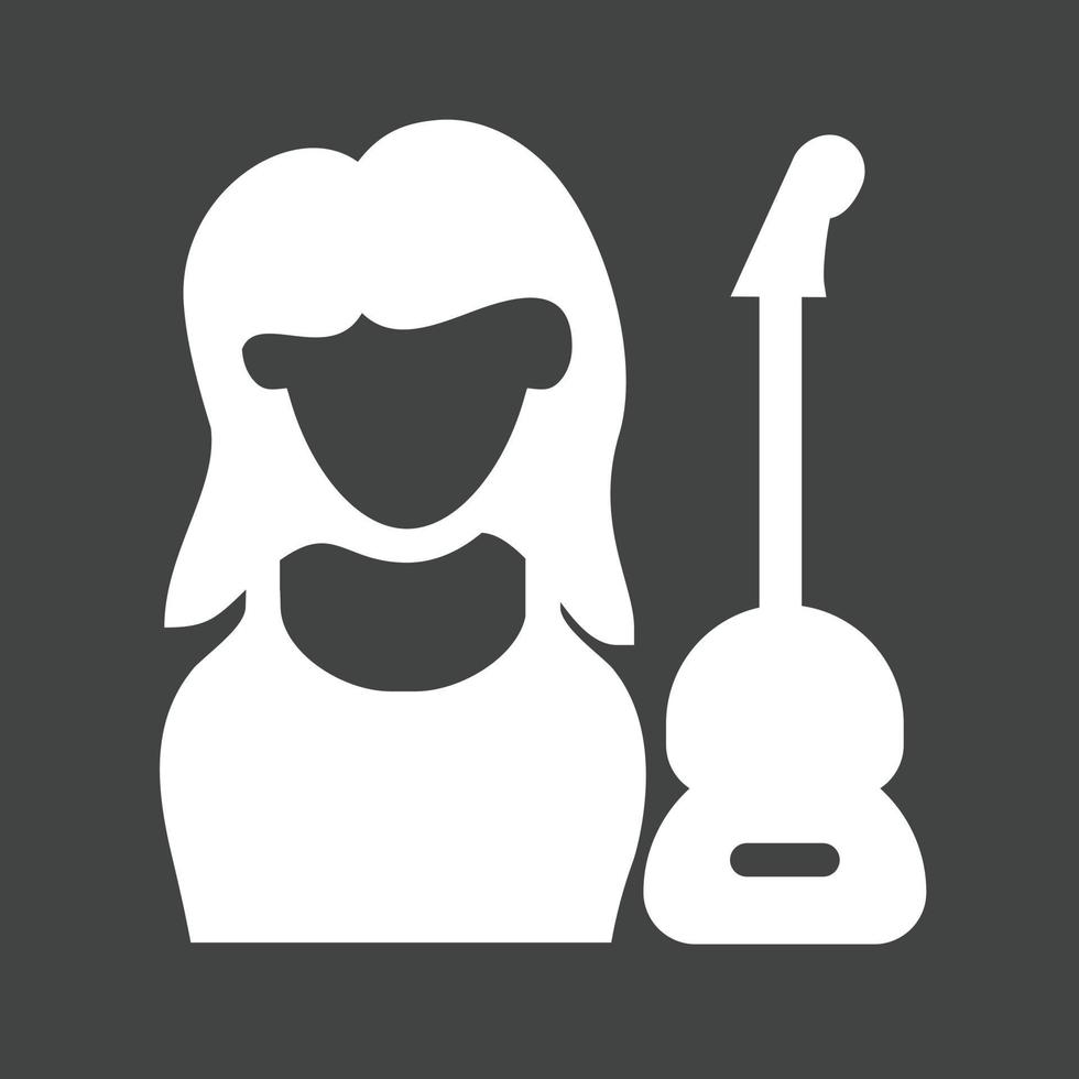 Artist Female Glyph Inverted Icon vector