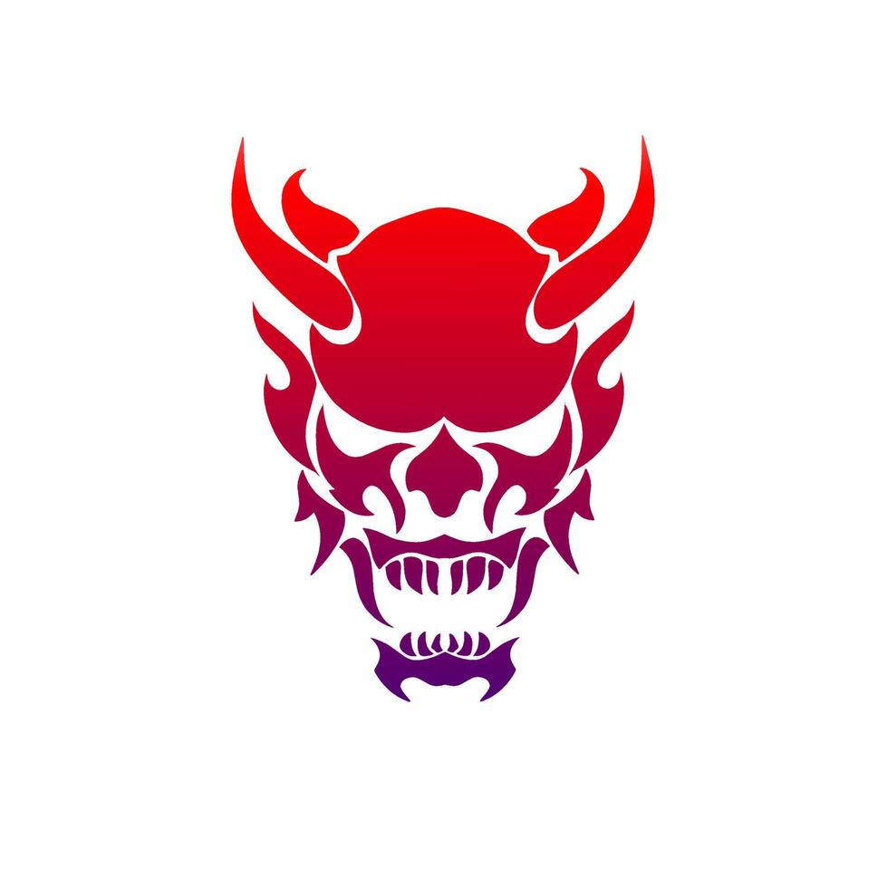 red devil head tribal design suitable for tattoos vector