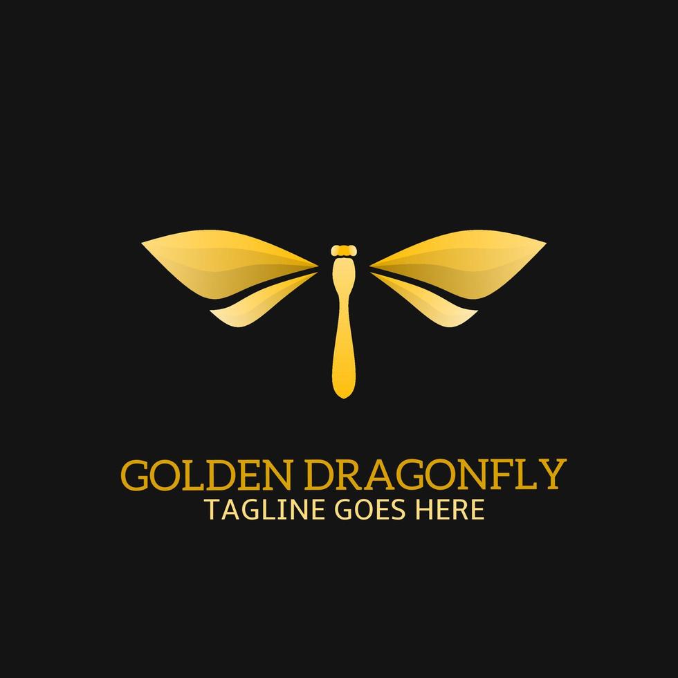 Illustration vector graphic of template logo golden dragonfly