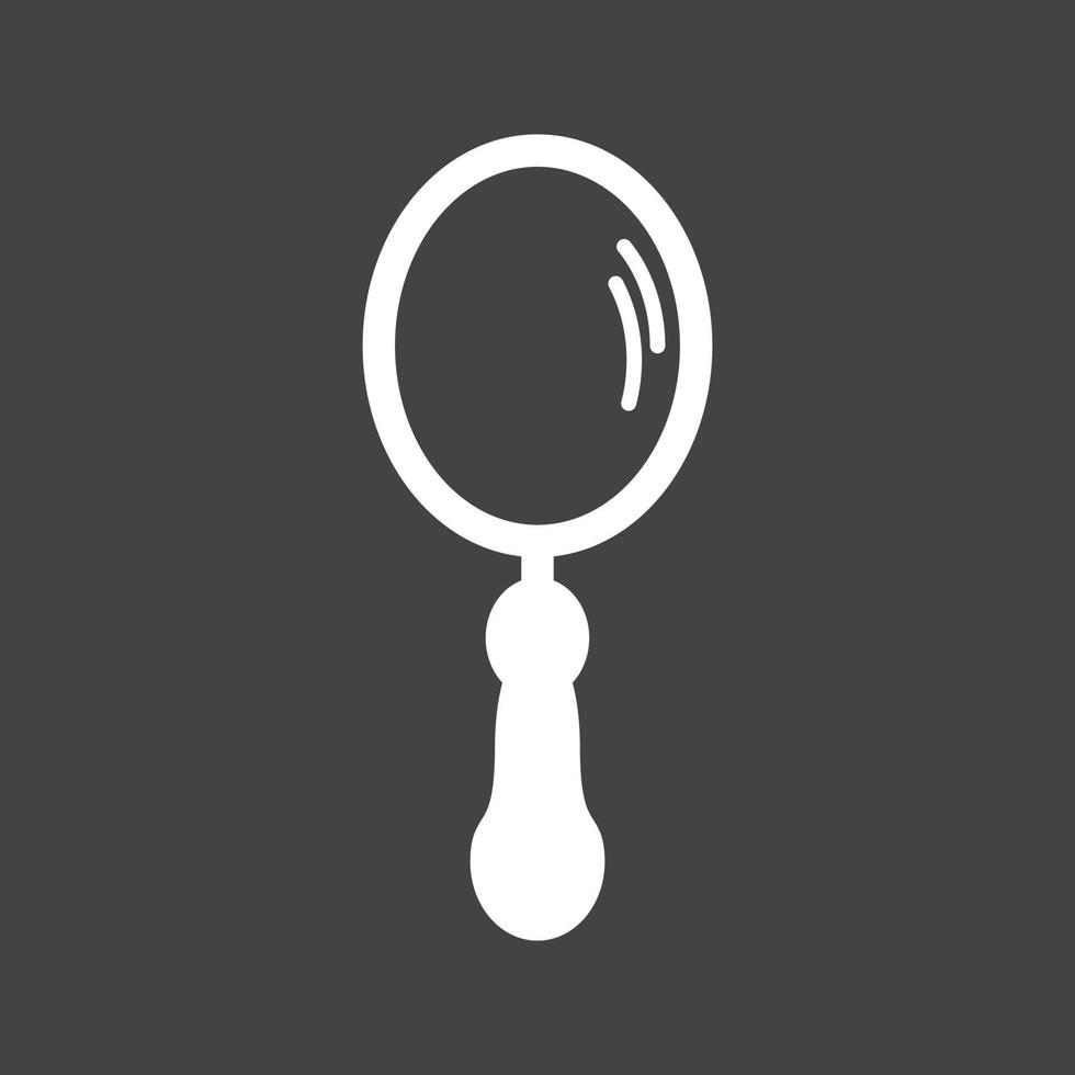 Hand Mirror Glyph Inverted Icon vector