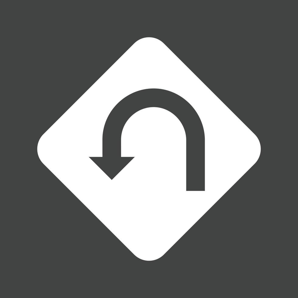 U-turn Sign Glyph Inverted Icon vector