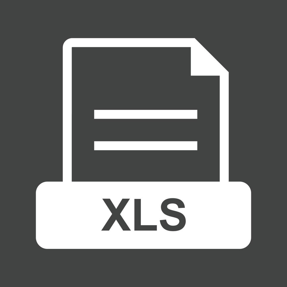 XLS Glyph Inverted Icon vector