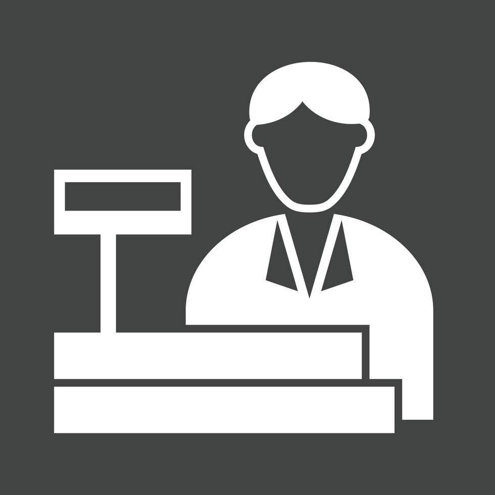 Cashier Glyph Inverted Icon vector